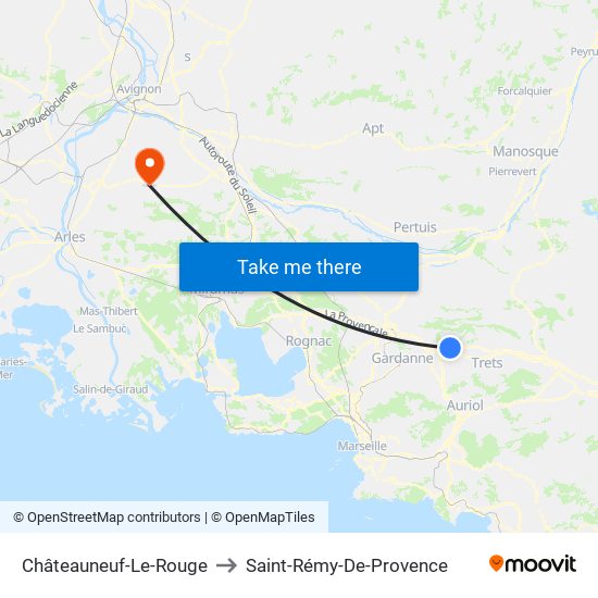 Châteauneuf-Le-Rouge to Saint-Rémy-De-Provence map