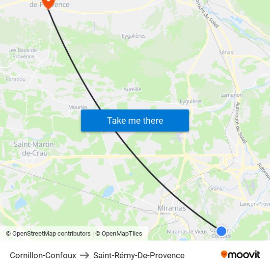 Cornillon-Confoux to Saint-Rémy-De-Provence map