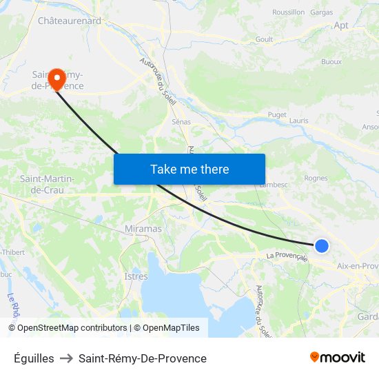 Éguilles to Saint-Rémy-De-Provence map