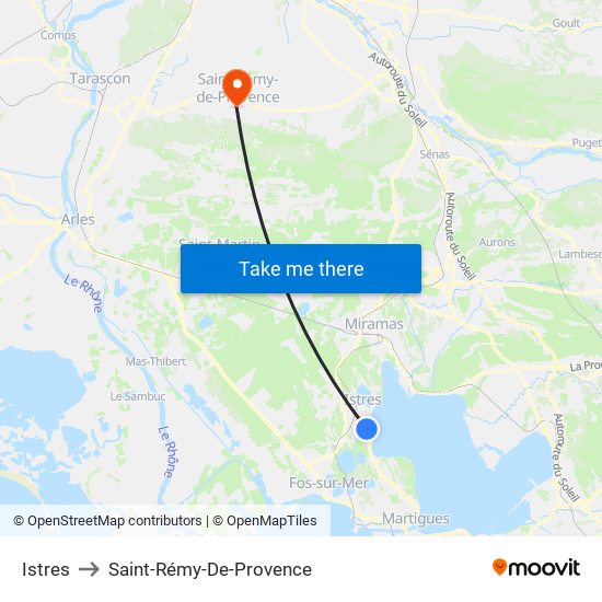 Istres to Saint-Rémy-De-Provence map