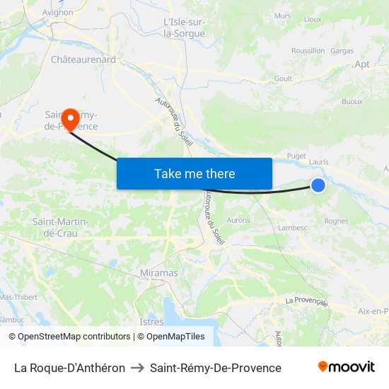 La Roque-D'Anthéron to Saint-Rémy-De-Provence map