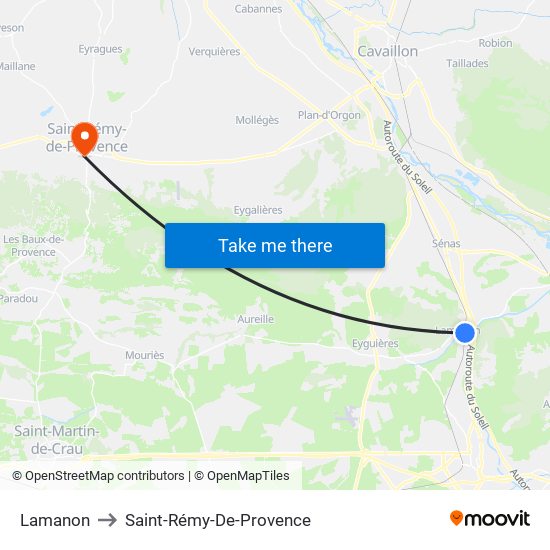 Lamanon to Saint-Rémy-De-Provence map