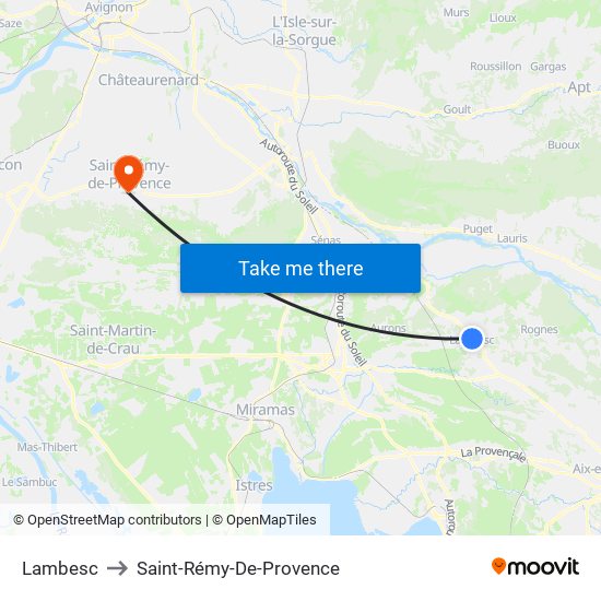Lambesc to Saint-Rémy-De-Provence map