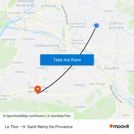 Le Thor to Saint-Rémy-De-Provence map