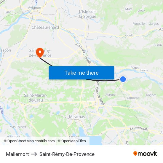Mallemort to Saint-Rémy-De-Provence map