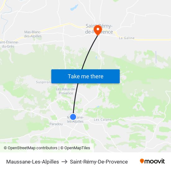 Maussane-Les-Alpilles to Saint-Rémy-De-Provence map