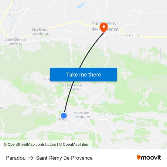 Paradou to Saint-Rémy-De-Provence map