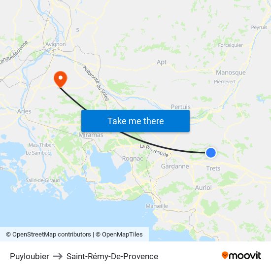Puyloubier to Saint-Rémy-De-Provence map