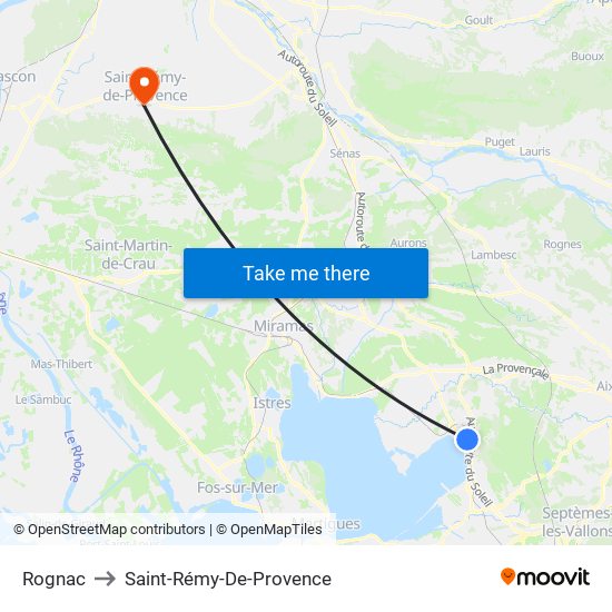 Rognac to Saint-Rémy-De-Provence map