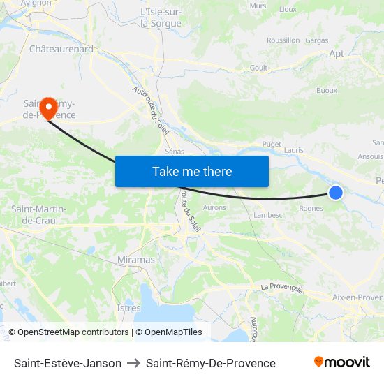 Saint-Estève-Janson to Saint-Rémy-De-Provence map