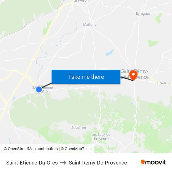 Saint-Étienne-Du-Grès to Saint-Rémy-De-Provence map