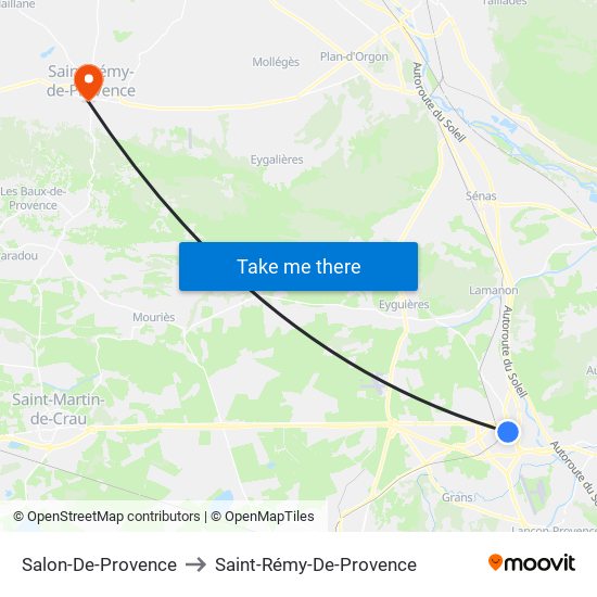 Salon-De-Provence to Saint-Rémy-De-Provence map