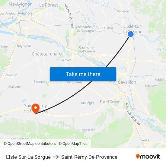 L'Isle-Sur-La-Sorgue to Saint-Rémy-De-Provence map