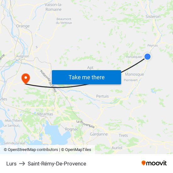 Lurs to Saint-Rémy-De-Provence map