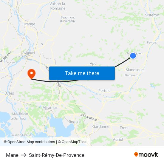 Mane to Saint-Rémy-De-Provence map