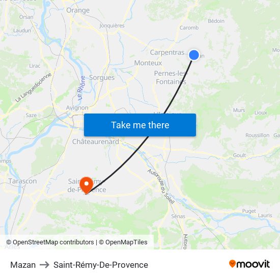 Mazan to Saint-Rémy-De-Provence map