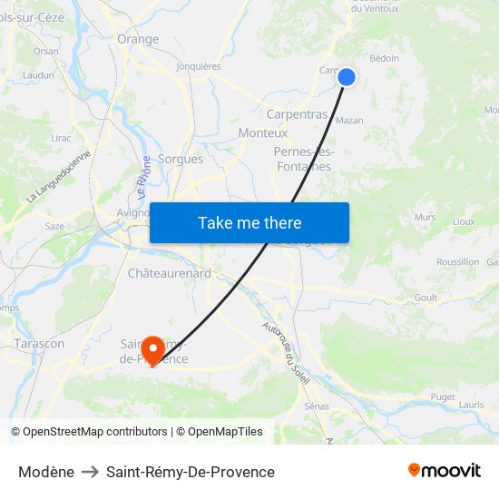 Modène to Saint-Rémy-De-Provence map