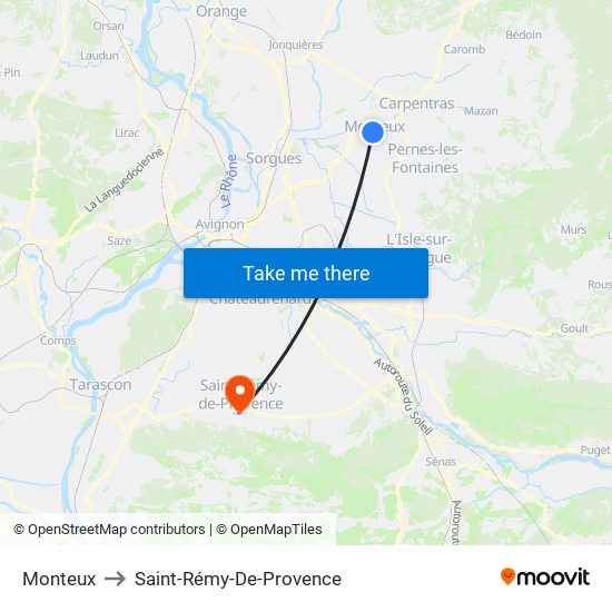 Monteux to Saint-Rémy-De-Provence map