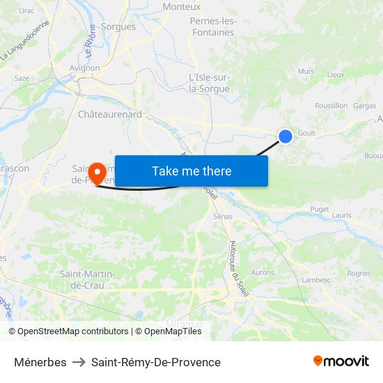 Ménerbes to Saint-Rémy-De-Provence map