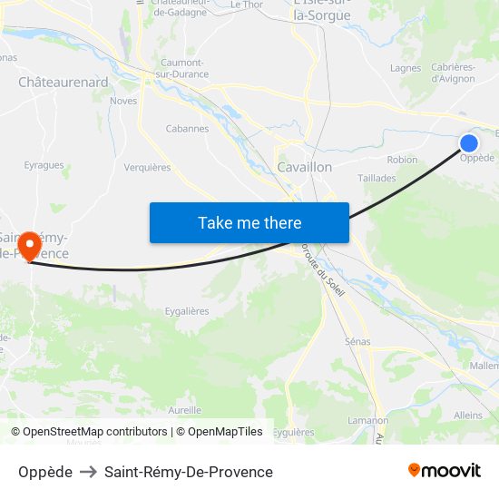 Oppède to Saint-Rémy-De-Provence map