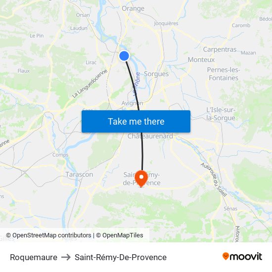 Roquemaure to Saint-Rémy-De-Provence map