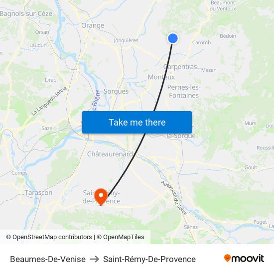 Beaumes-De-Venise to Saint-Rémy-De-Provence map