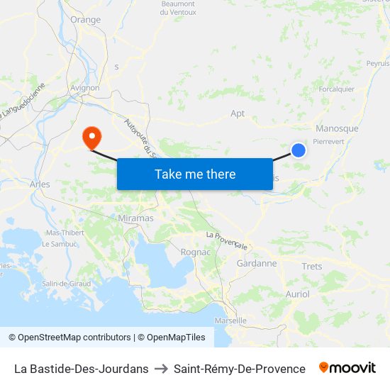 La Bastide-Des-Jourdans to Saint-Rémy-De-Provence map