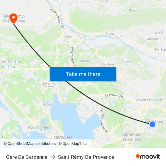 Gare De Gardanne to Saint-Rémy-De-Provence map