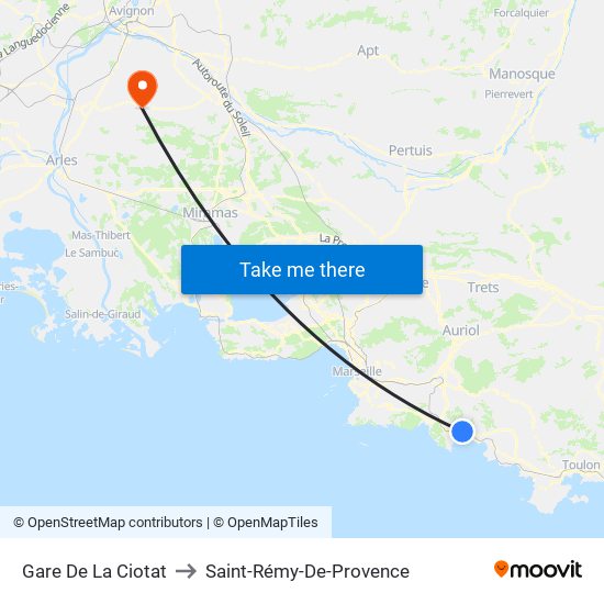 Gare De La Ciotat to Saint-Rémy-De-Provence map