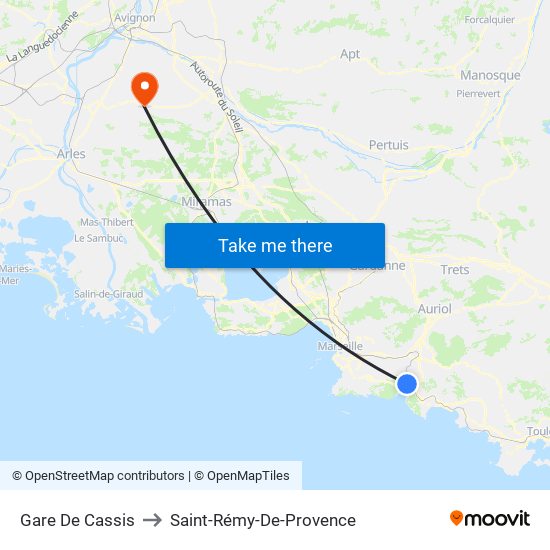 Gare De Cassis to Saint-Rémy-De-Provence map