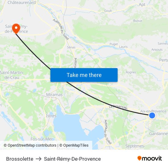 Brossolette to Saint-Rémy-De-Provence map