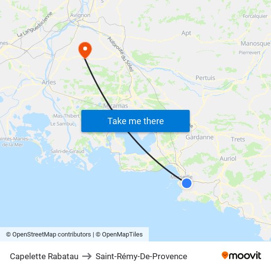 Capelette Rabatau to Saint-Rémy-De-Provence map