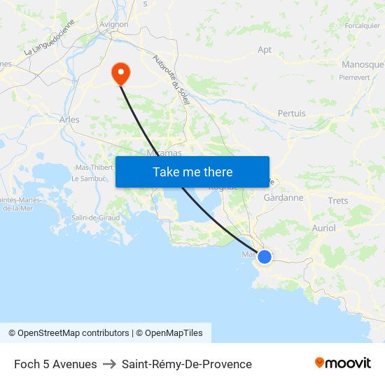 Foch 5 Avenues to Saint-Rémy-De-Provence map