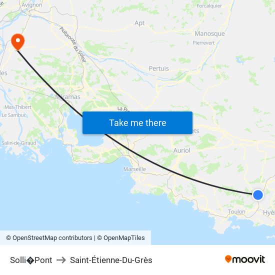 Solli�Pont to Saint-Étienne-Du-Grès map