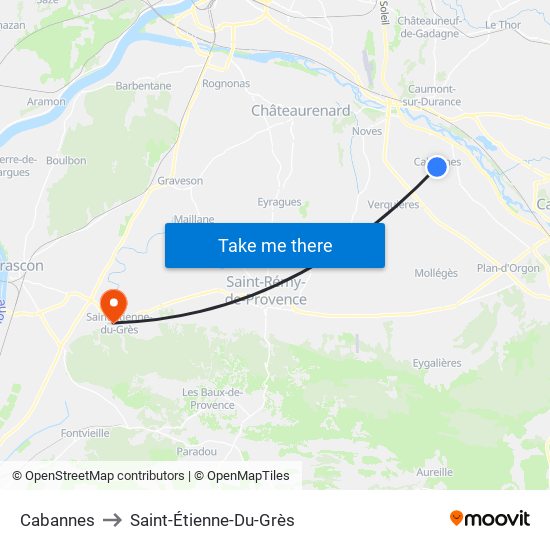 Cabannes to Saint-Étienne-Du-Grès map