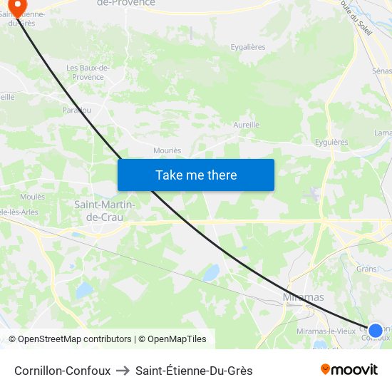 Cornillon-Confoux to Saint-Étienne-Du-Grès map