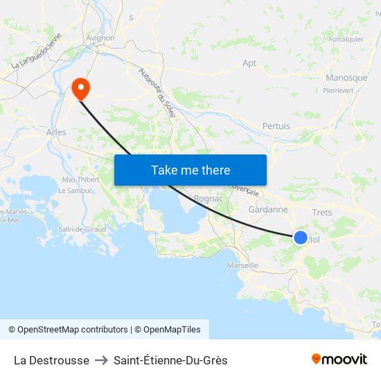 La Destrousse to Saint-Étienne-Du-Grès map