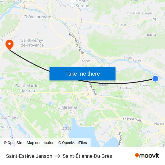 Saint-Estève-Janson to Saint-Étienne-Du-Grès map