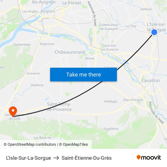 L'Isle-Sur-La-Sorgue to Saint-Étienne-Du-Grès map