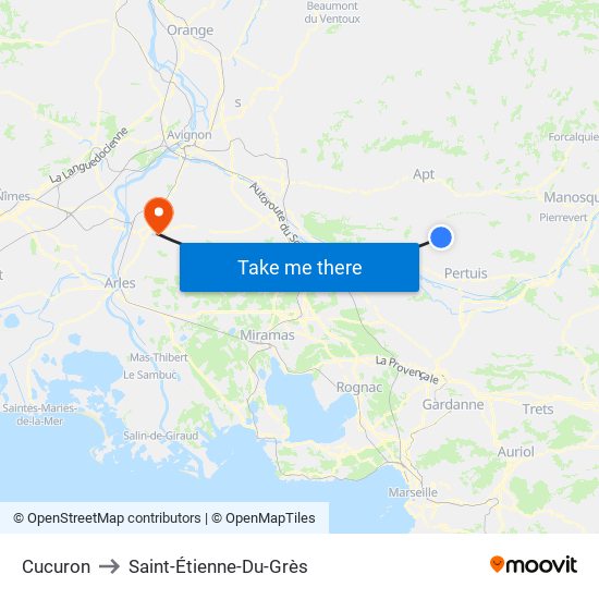 Cucuron to Saint-Étienne-Du-Grès map