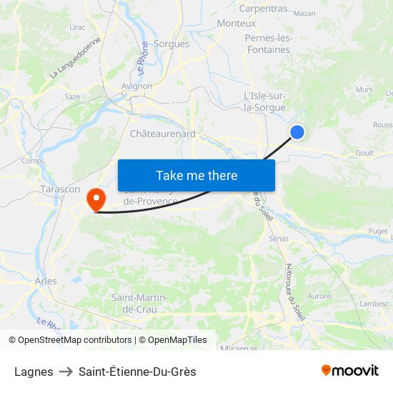 Lagnes to Saint-Étienne-Du-Grès map