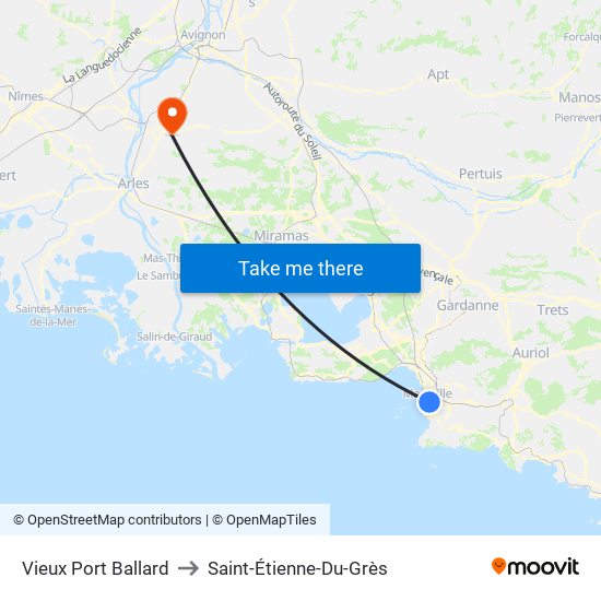 Vieux Port Ballard to Saint-Étienne-Du-Grès map