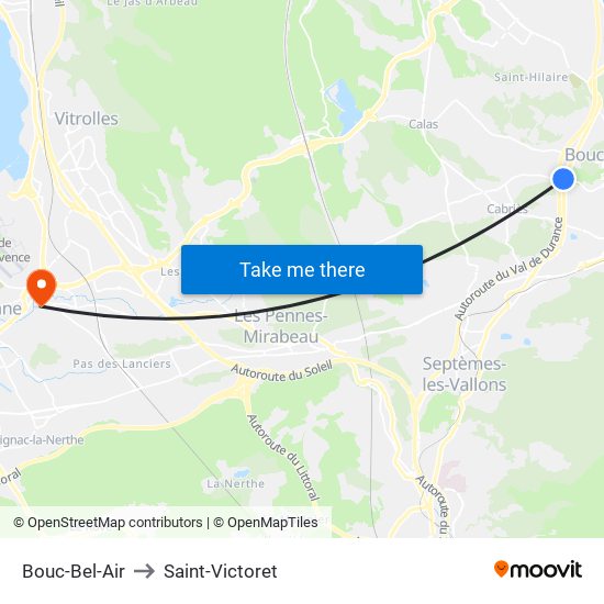 Bouc-Bel-Air to Saint-Victoret map
