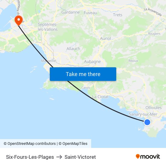 Six-Fours-Les-Plages to Saint-Victoret map