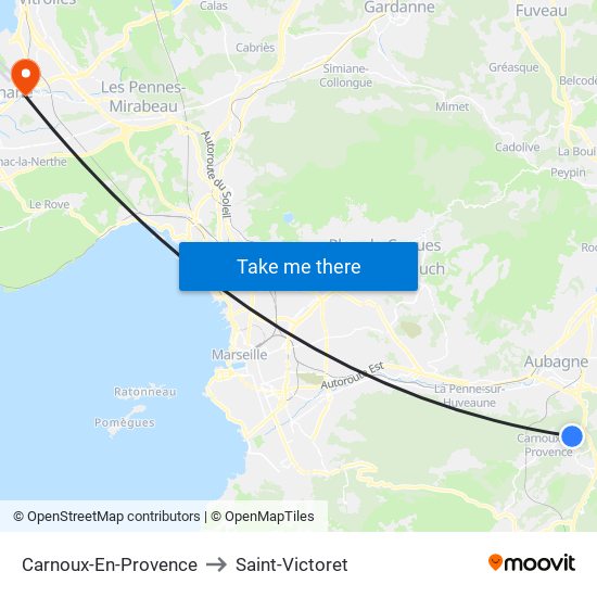 Carnoux-En-Provence to Saint-Victoret map