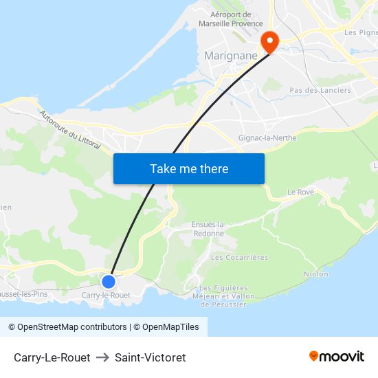 Carry-Le-Rouet to Saint-Victoret map