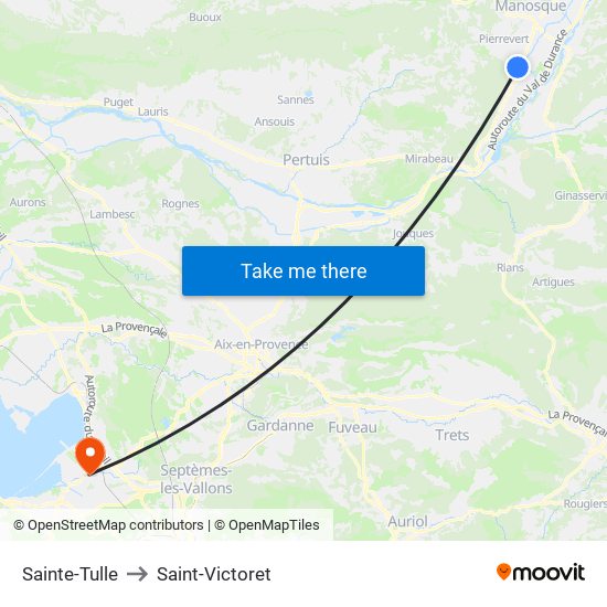 Sainte-Tulle to Saint-Victoret map