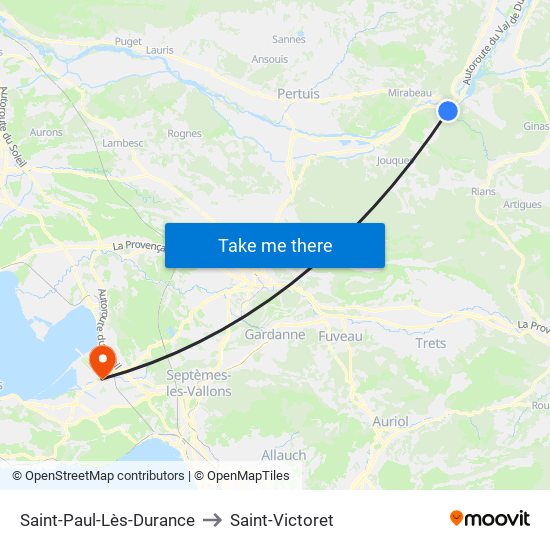 Saint-Paul-Lès-Durance to Saint-Victoret map