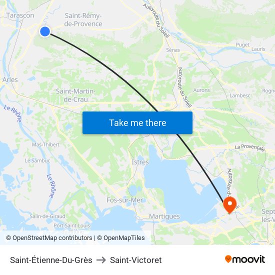 Saint-Étienne-Du-Grès to Saint-Victoret map