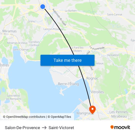 Salon-De-Provence to Saint-Victoret map